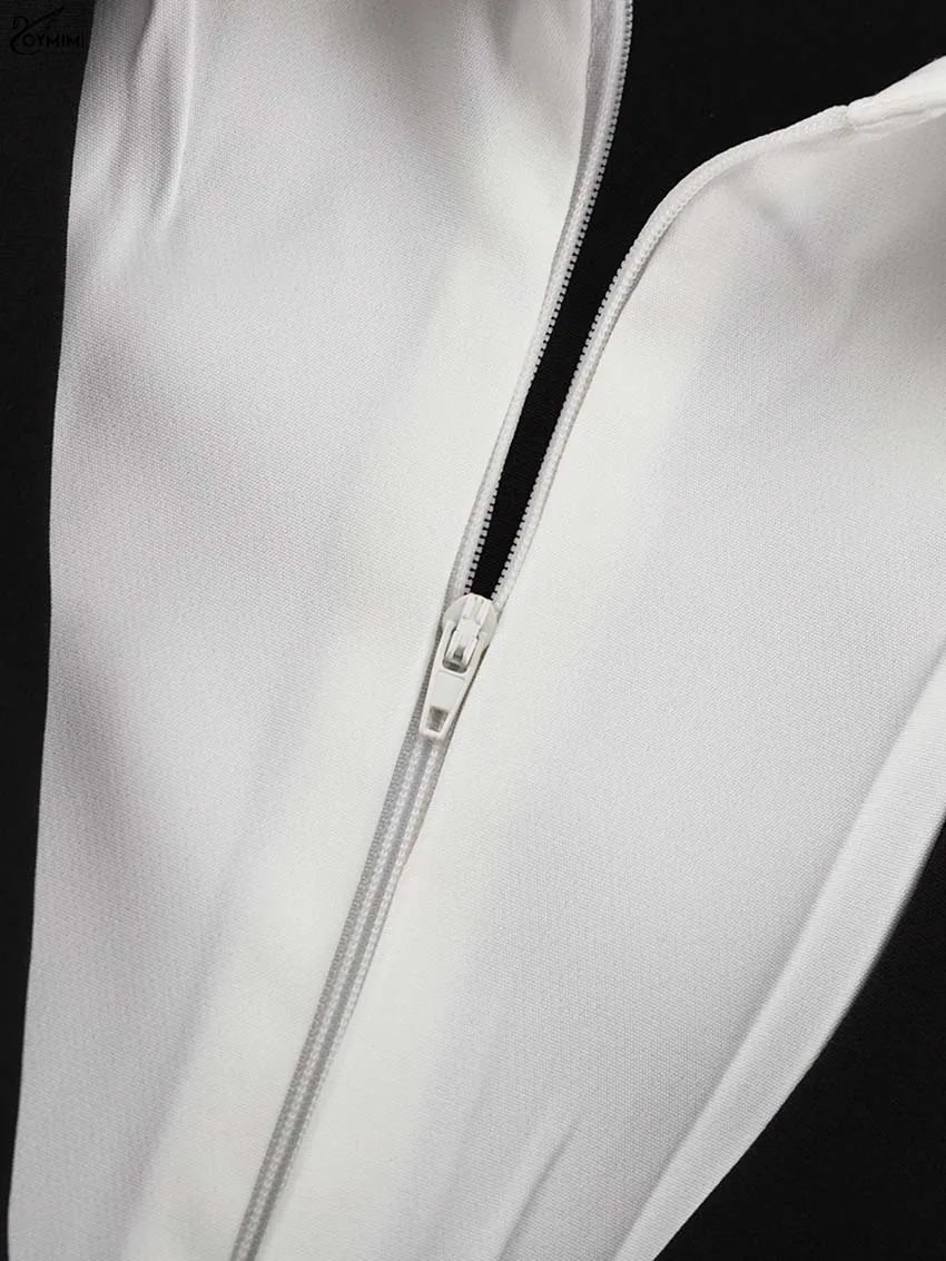 Oymimi Elegant Blue Cotton Womens Dresses Fashion Lapel Short Sleeve Button Dresses Autumn New High Waisted Pleated Mini Dress