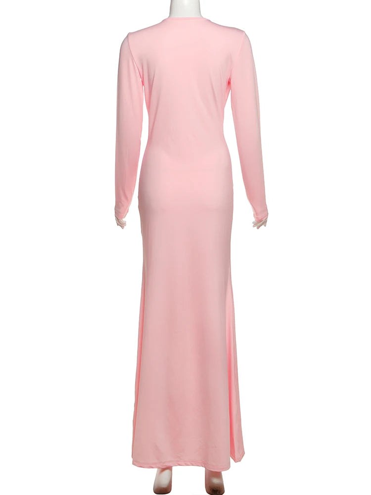 V Neck Body Shaping Maxi Dress
