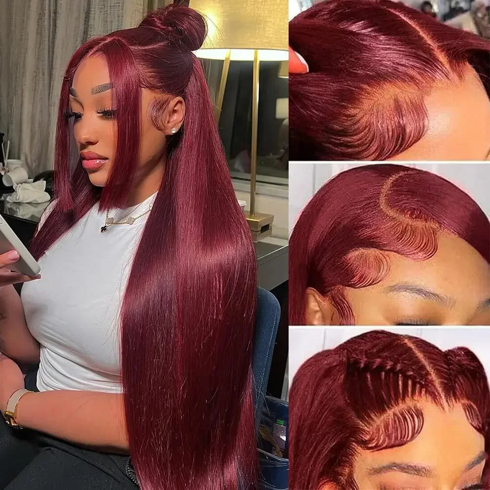Grey Straight Lace Front Wig With Preplucked Hair for Women