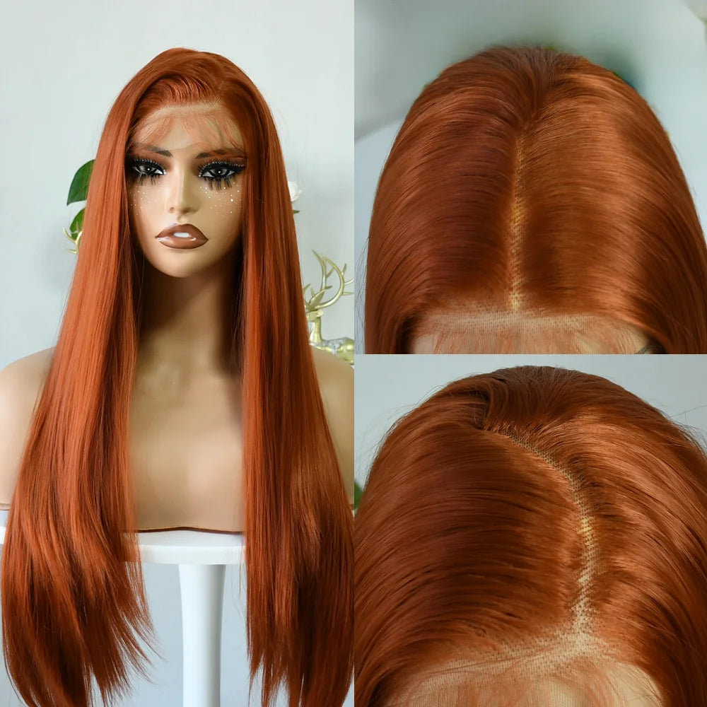 Grey Straight Lace Front Wig With Preplucked Hair for Women