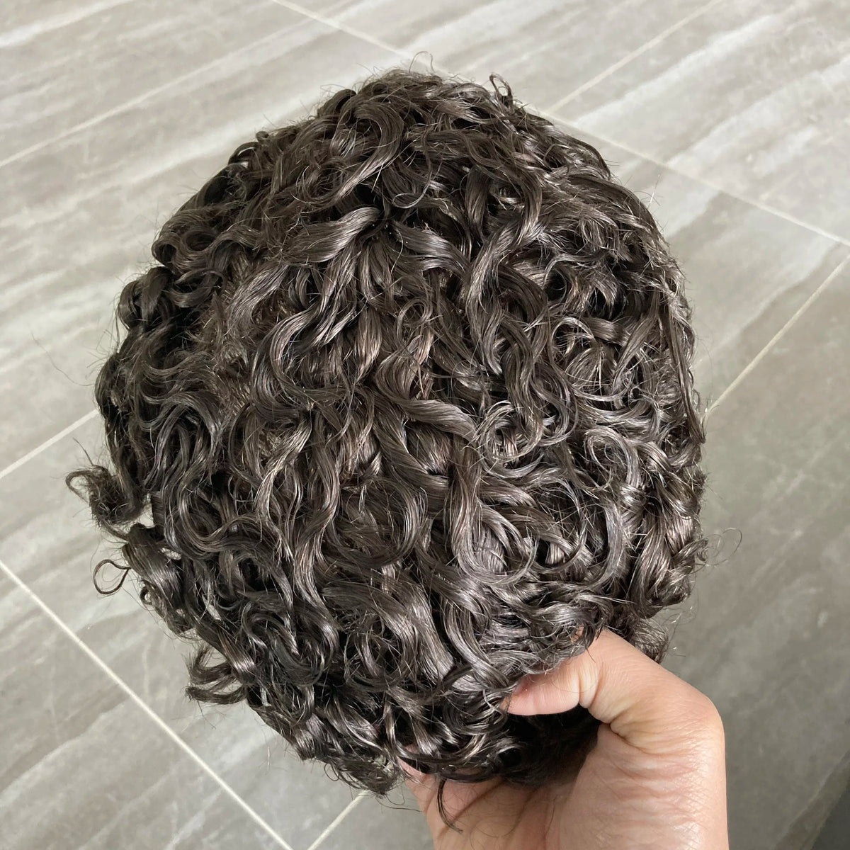 Breathable Curly Invisible Full Lace Human Hair Wig for Women