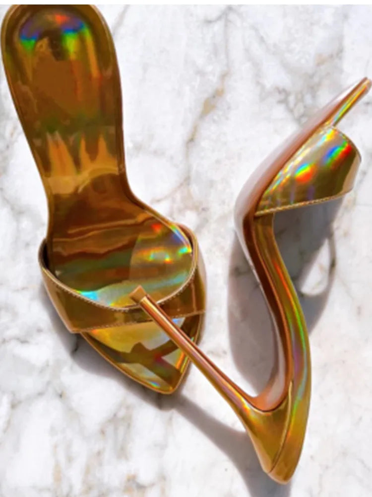 Pointed Toe Slim High Heel Wedding Sandals for Women
