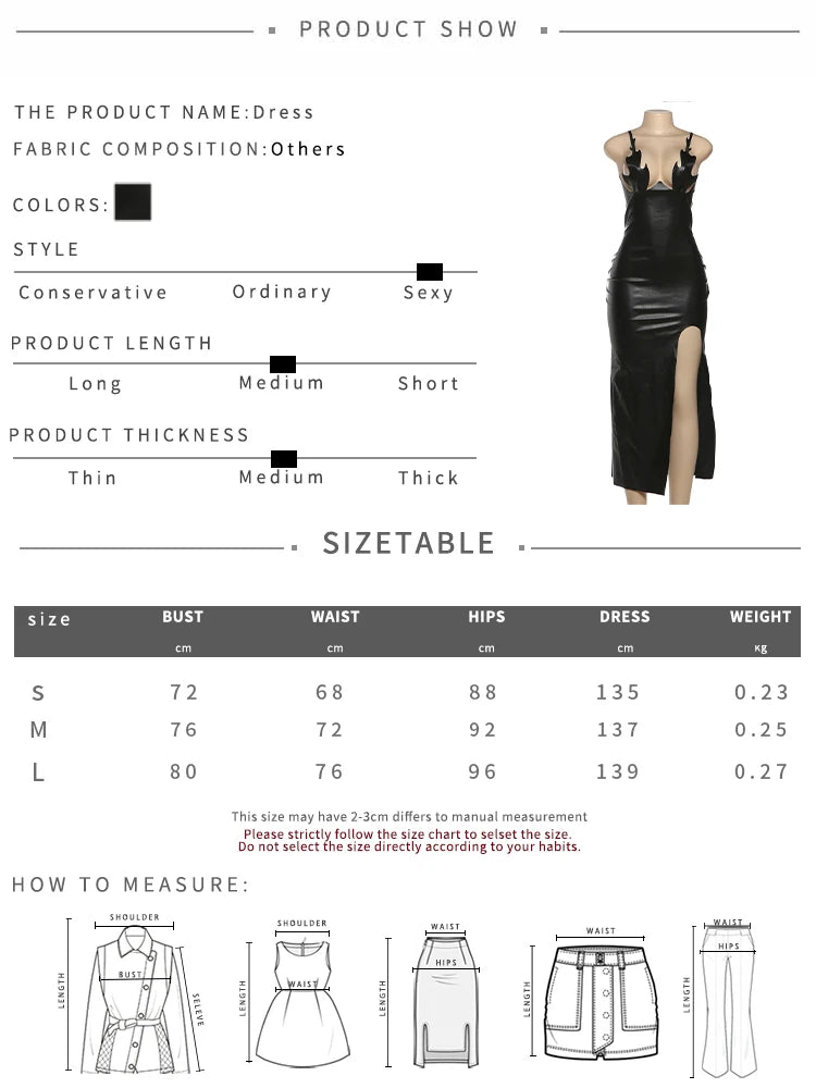 Backless PU Strap Dress