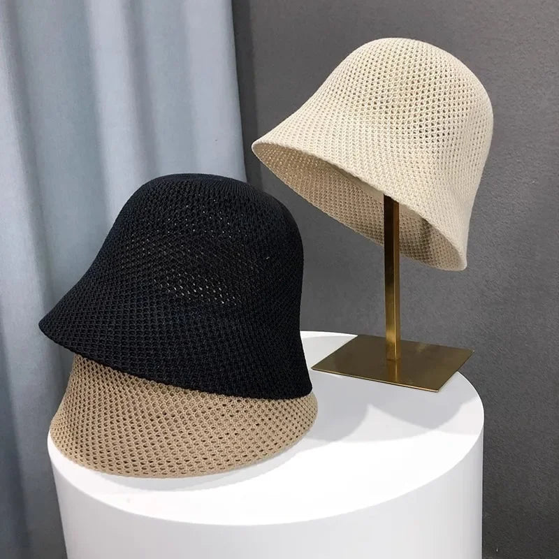 Breathable Knit Bucket Hat for Women