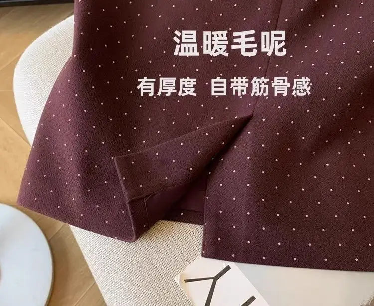 Polka Dot Print High Waist Slim Midi Skirt for Women