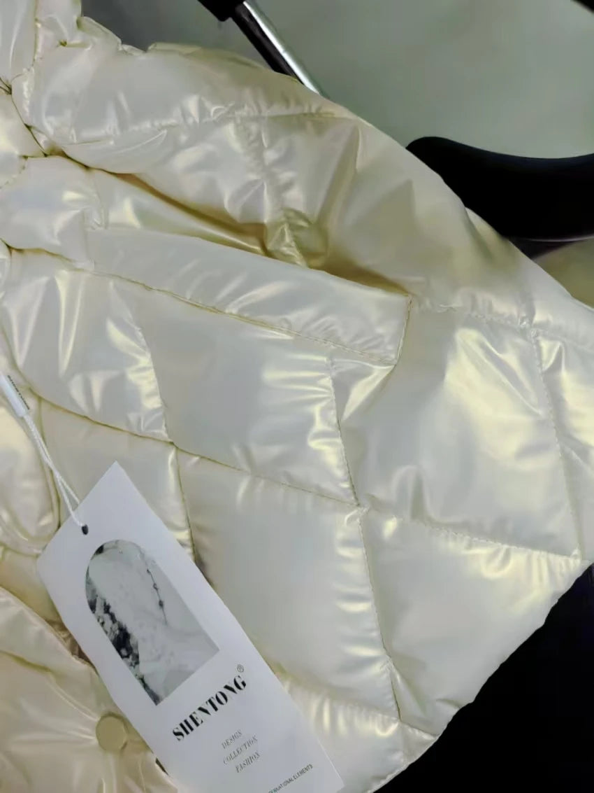 Real Photo Autumn Winter Cotton Padded Vest Jackets for Women Sleeveless Waistcoat Ladies Outwears Vest Jacket Woman Clothes