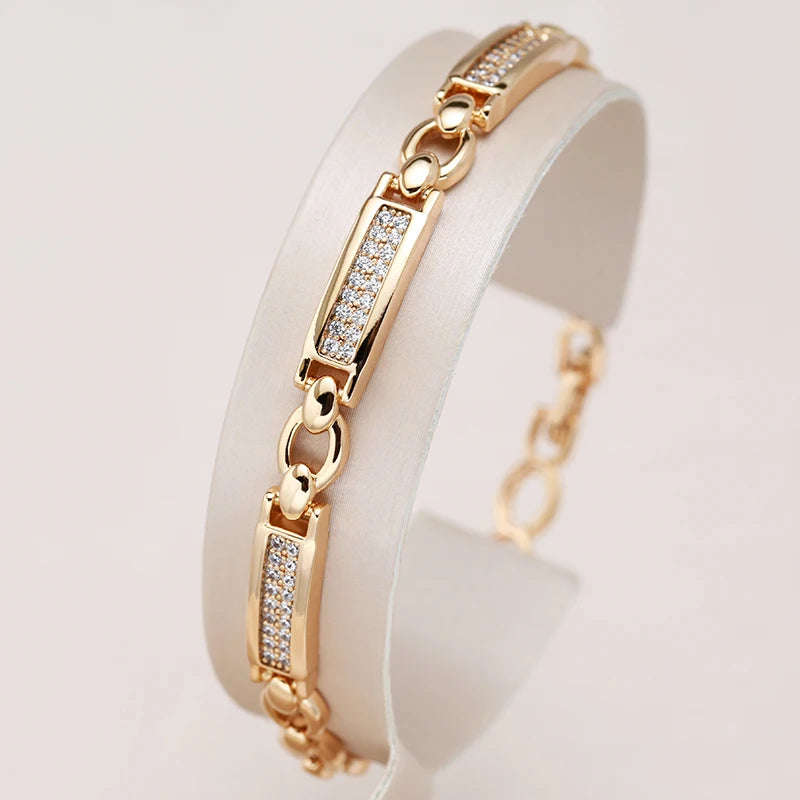 Rose Gold Square Link Zirconia Bracelet