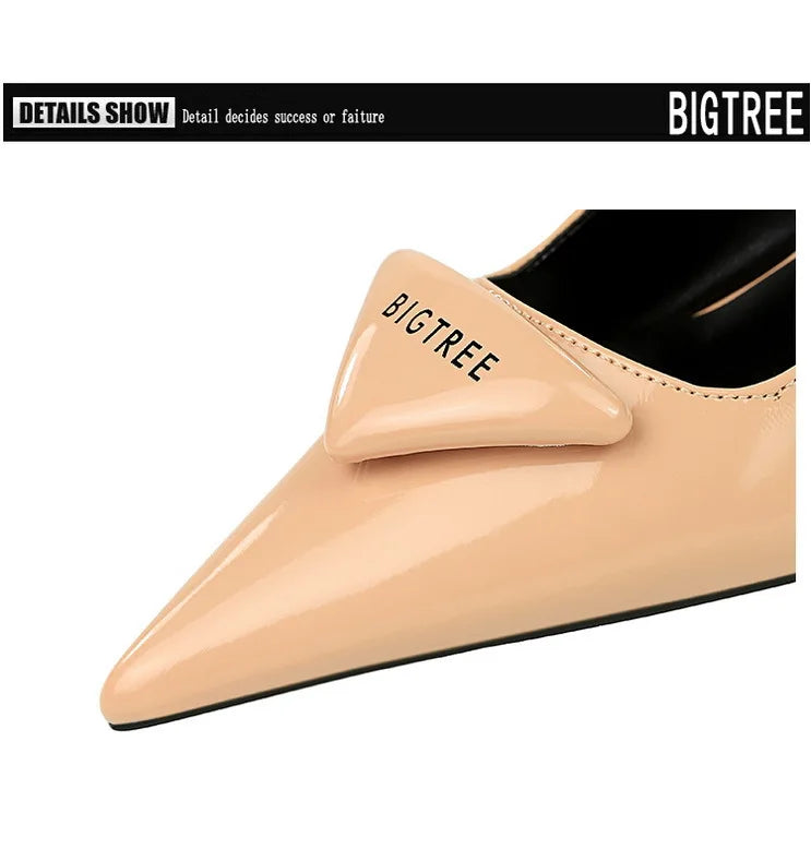 Patent Leather Wedge Heel Pumps With Back Strap for Women