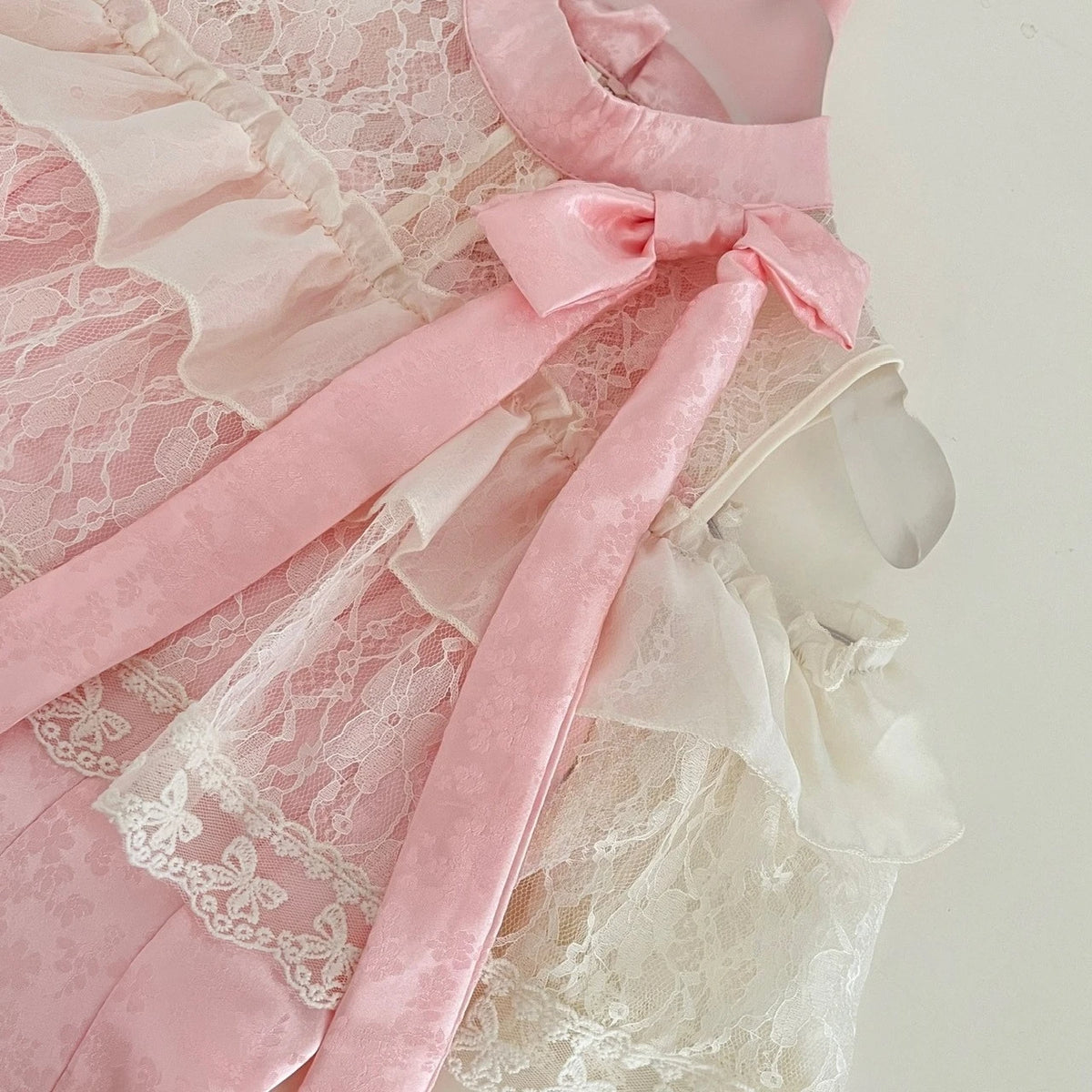 Off-Shoulder Lace Bow Dress