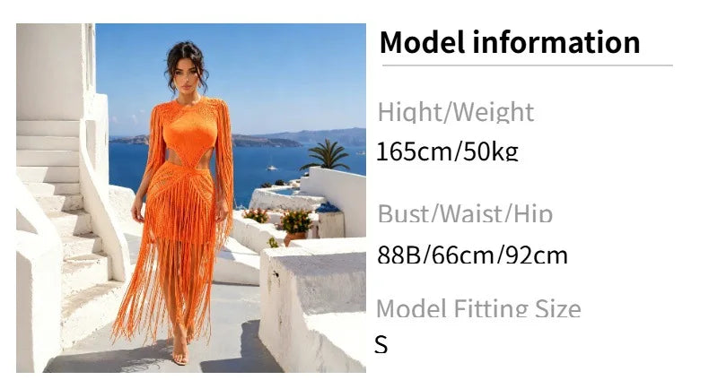 Boho Tassel Hollow Out Knit Summer Dress for Women