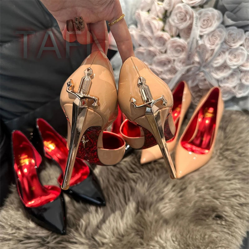 Patent Leather Pointed Toe Stiletto Pumps for Women