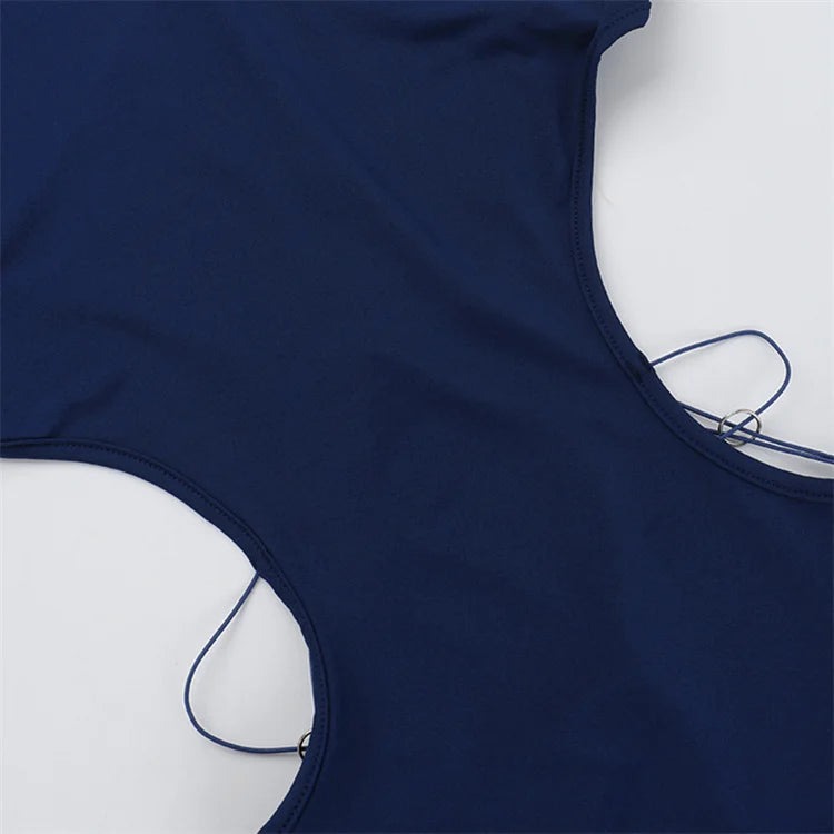 Backless Sleeveless Maxi Dress With High Collar for Women