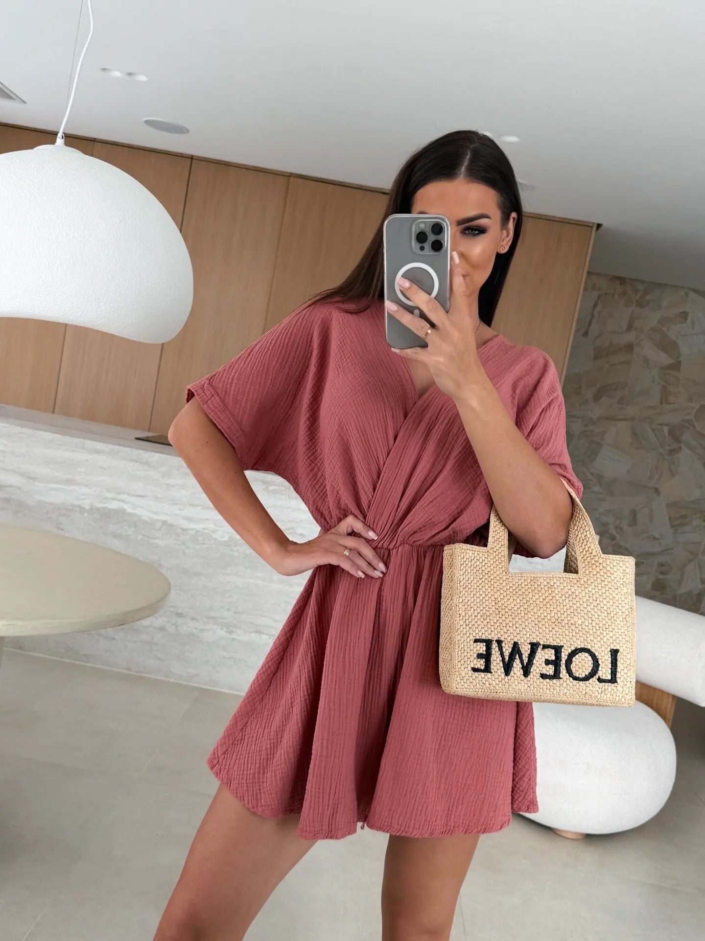 Elegant Deep V Neck Short Sleeve White Romper for Women