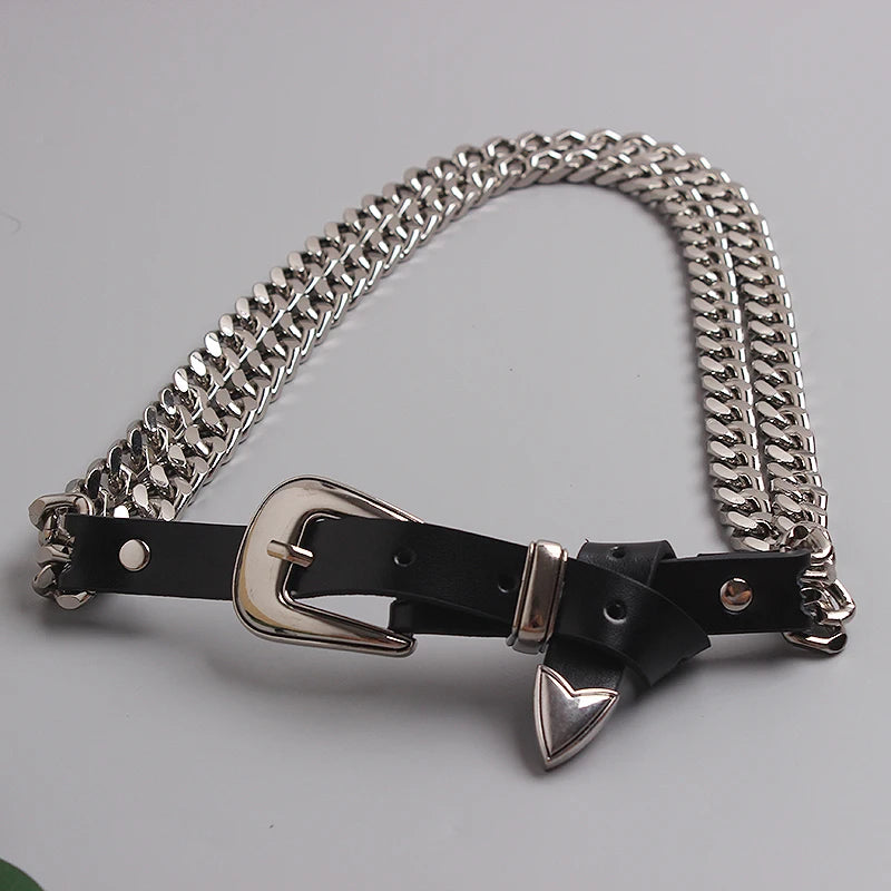 Trendy Gold Metal Decorative Waist Chain Belt for Women
