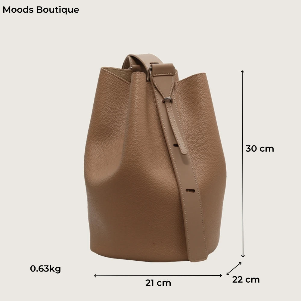 Retro Shoulder Large Capacity Bucket Bag for Women