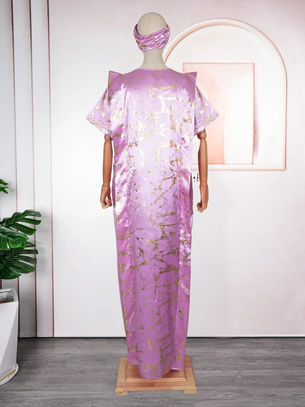 Elegant Pleated African Dress