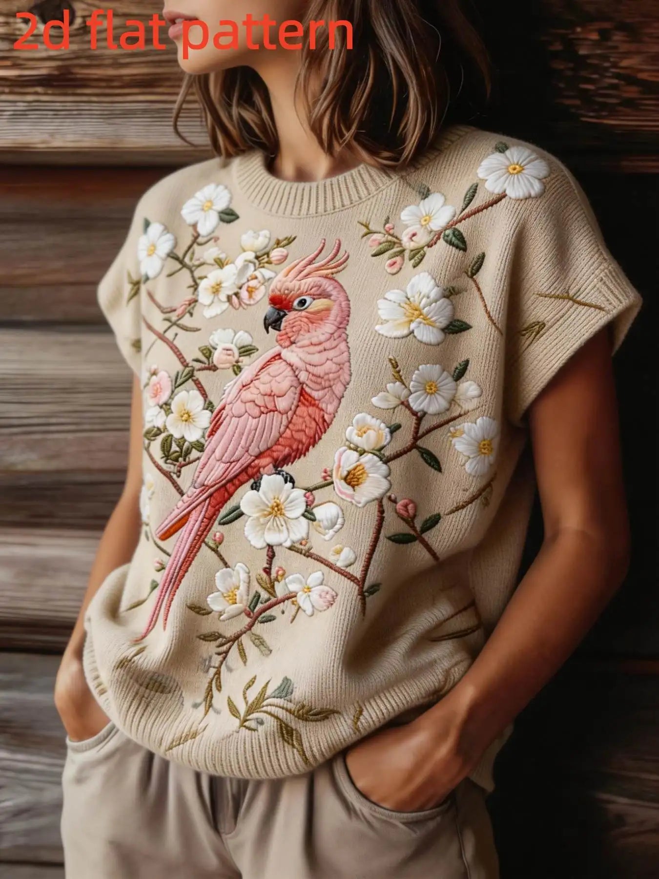 Printed Design Sleeveless Round Neck Top for Women