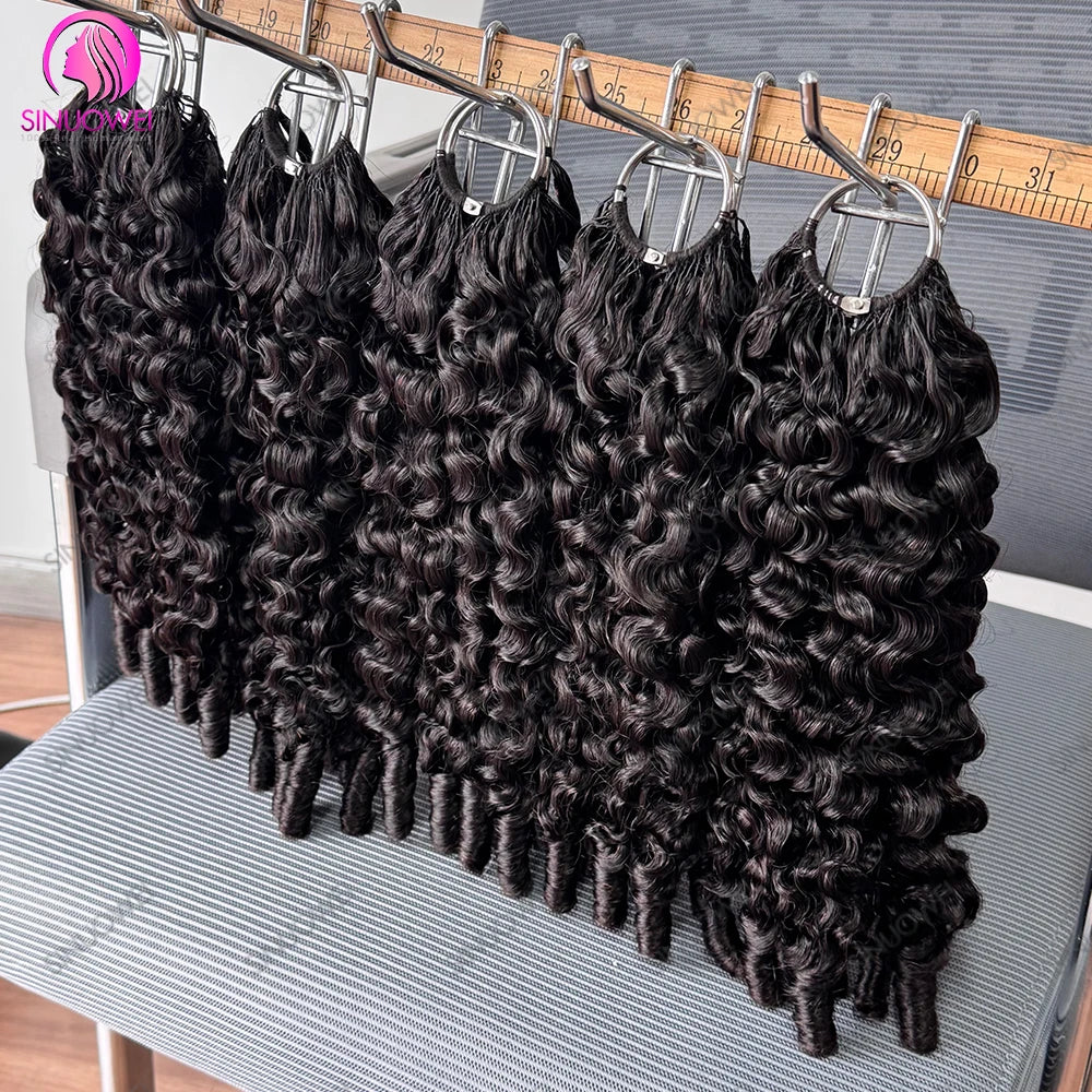 Pre-Separated Human Hair Crochet Extensions for Women