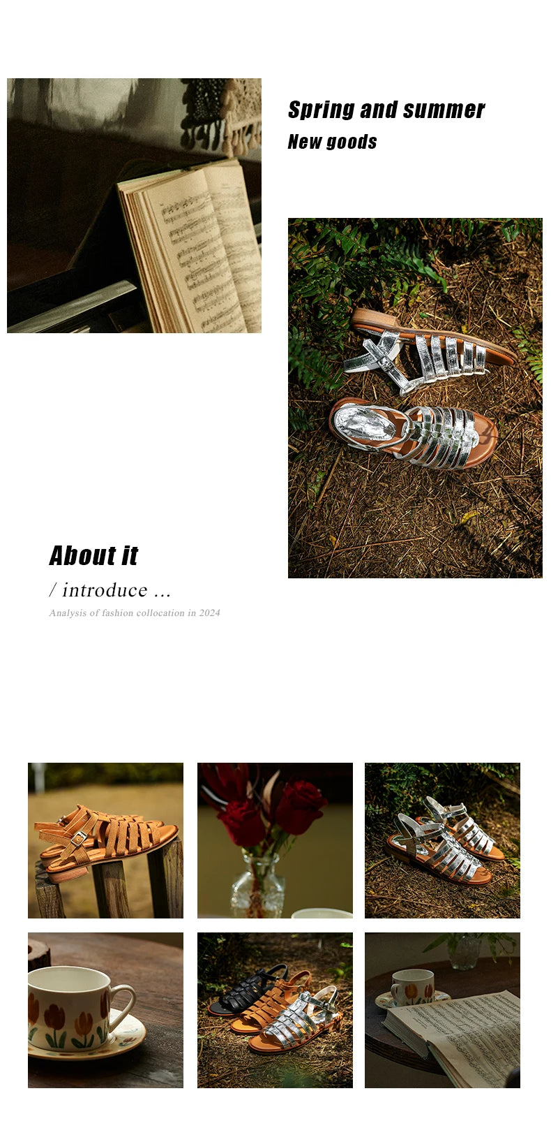 Summer Leather Handmade Gladiator Buckle Sandals for Women