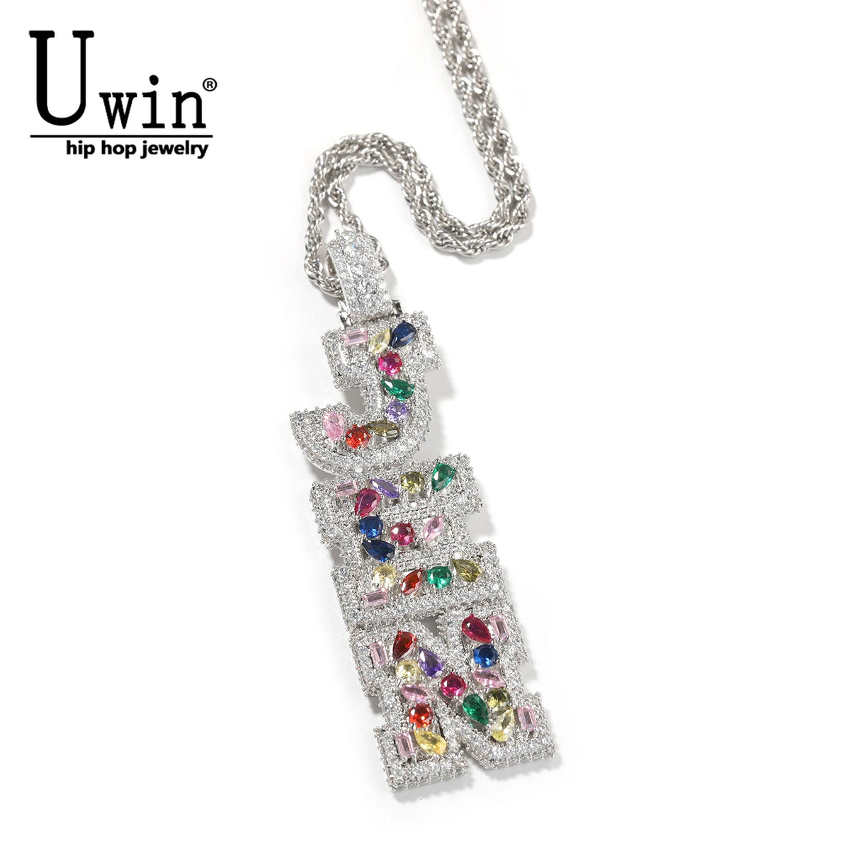 Cubic Zirconia Initial Pendant Necklace