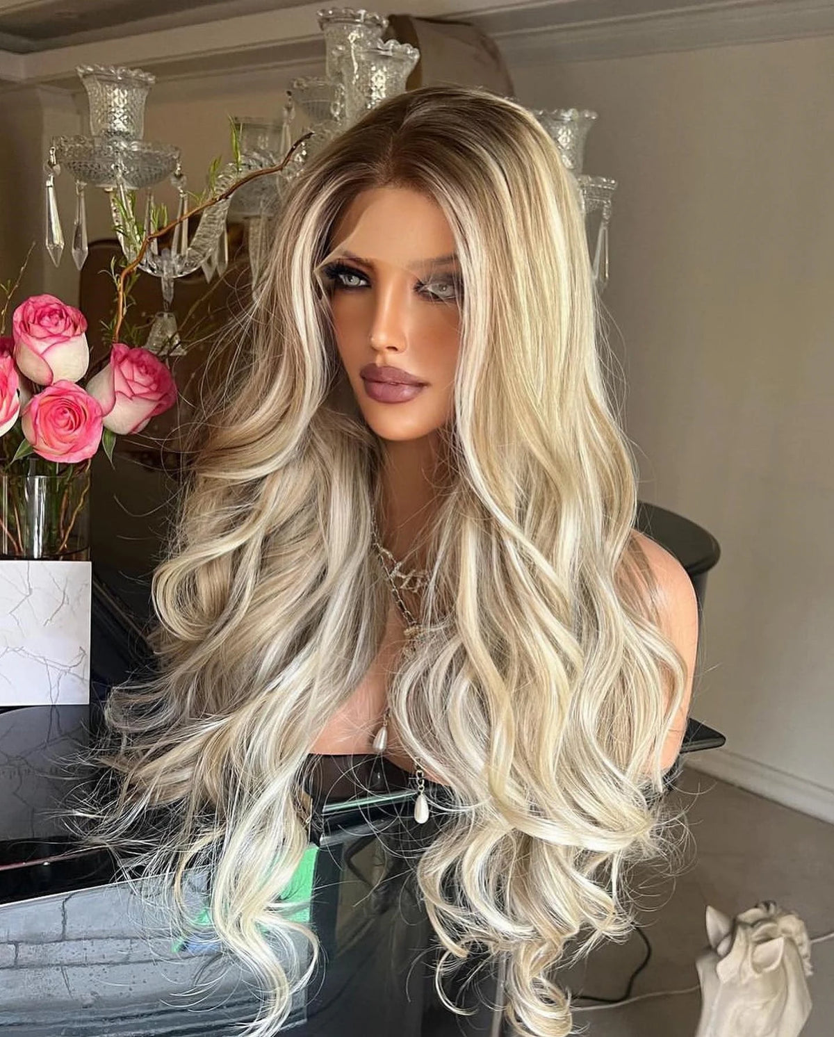 Long Wavy Synthetic Lace Front Wig