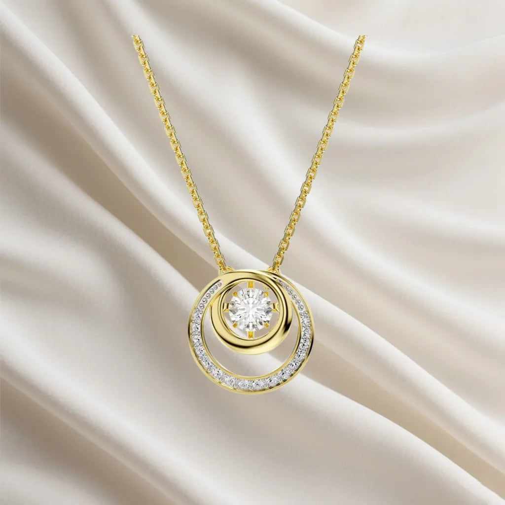 Sparkling Inlaid Pearl Pendant Jewelry Set for Women