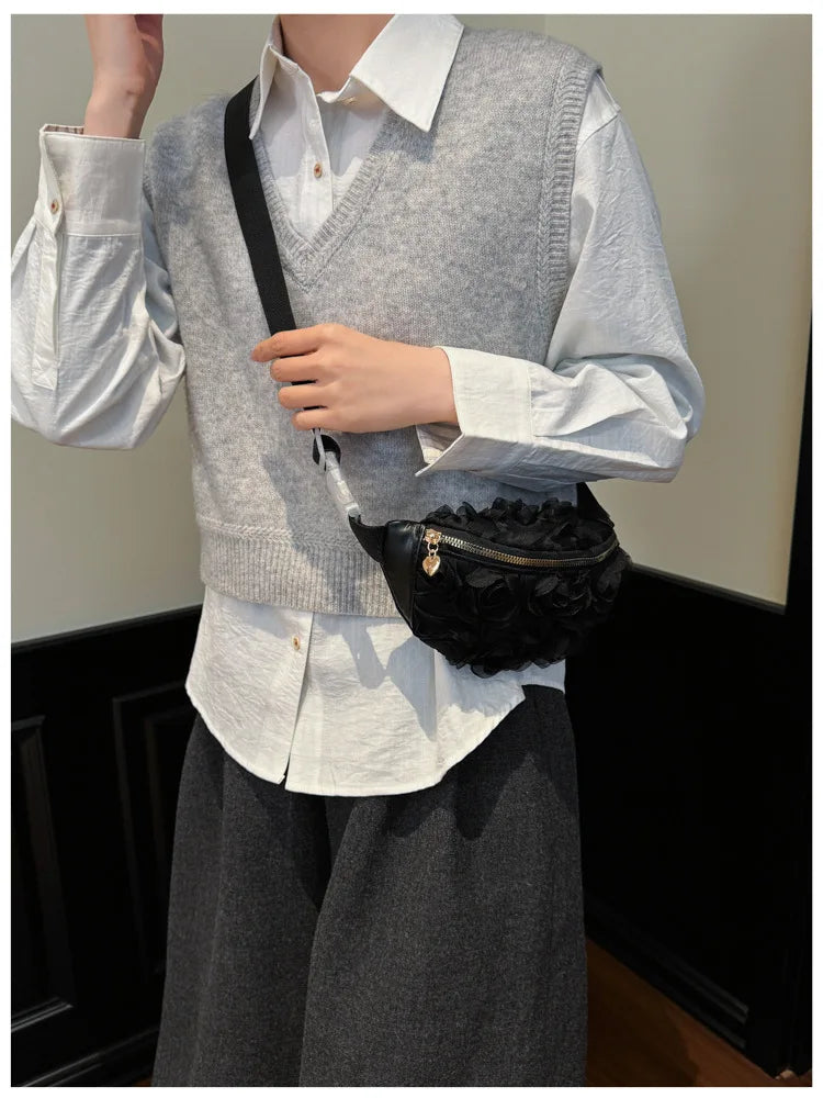 New Women's Waist Bag Flower Shape Fashionable Women's Waist Bag Lace Luxury Lightweight Women's Crossbody Bag High Quality