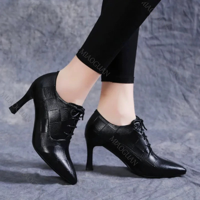 Pointed Toe Square Heel Pumps