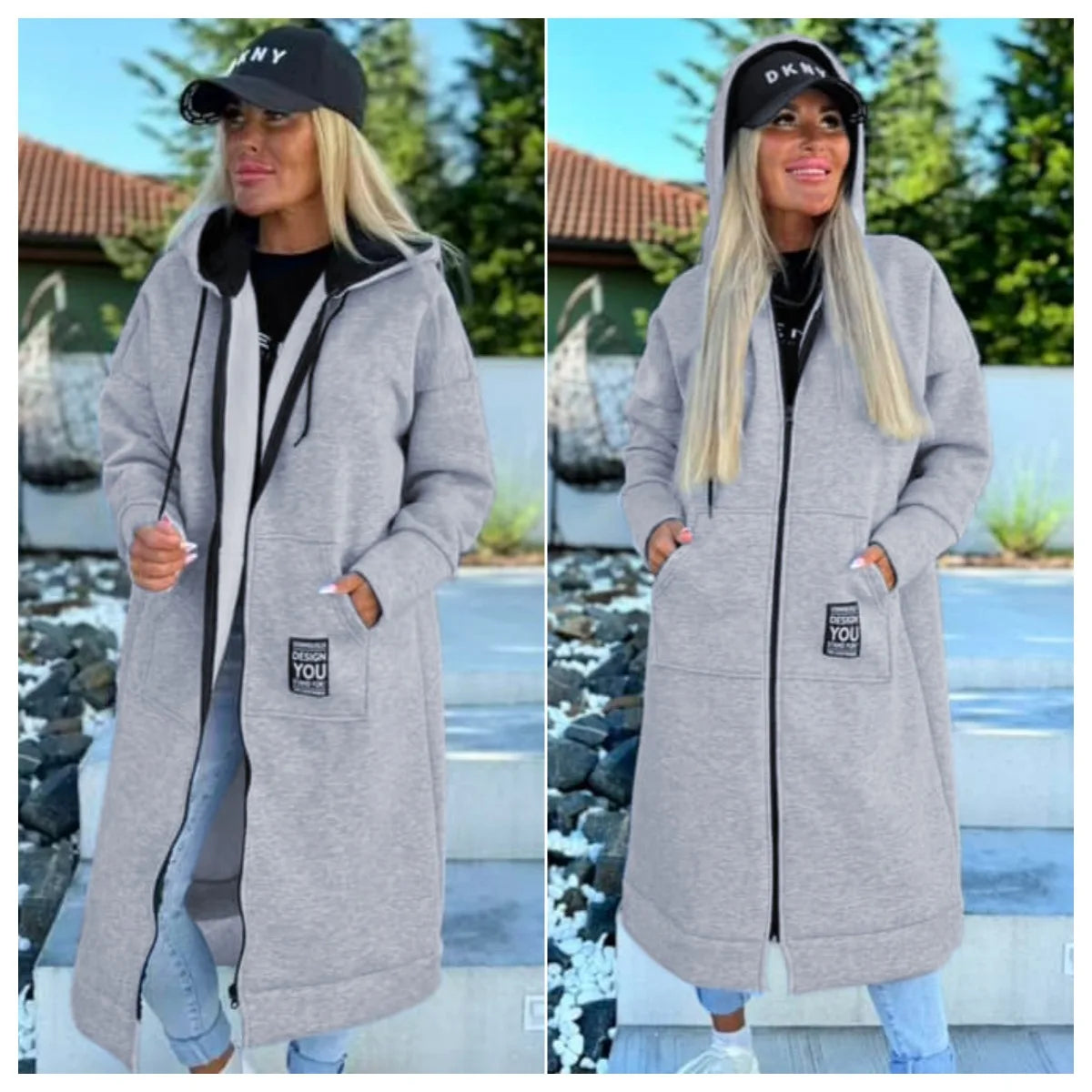 Relaxed Knit Hooded Jacket