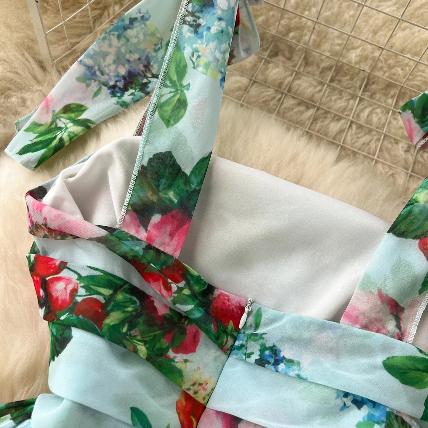 Elegant Floral Off Shoulder A Line Dress for Women
