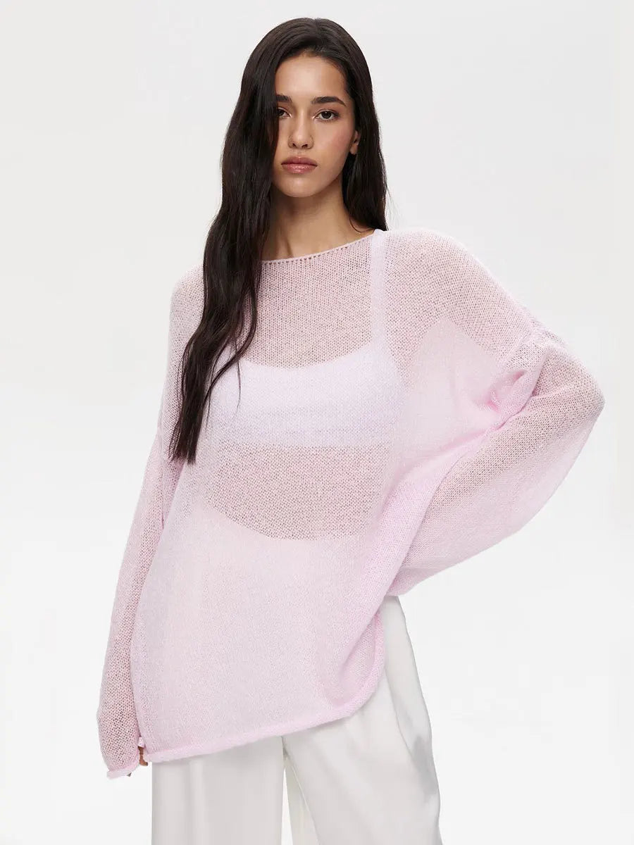 Sheer Hollow Knit Sweater