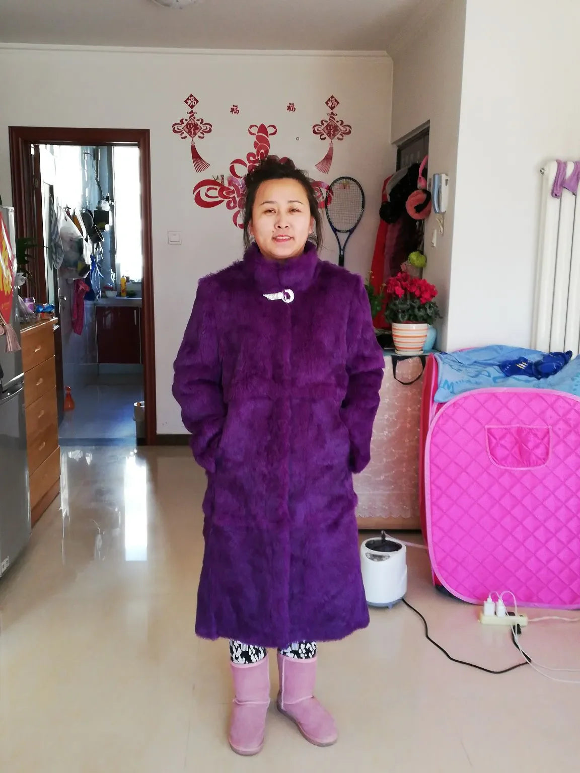 Classic Round Neck Button Front Long Sleeve Coat For Women