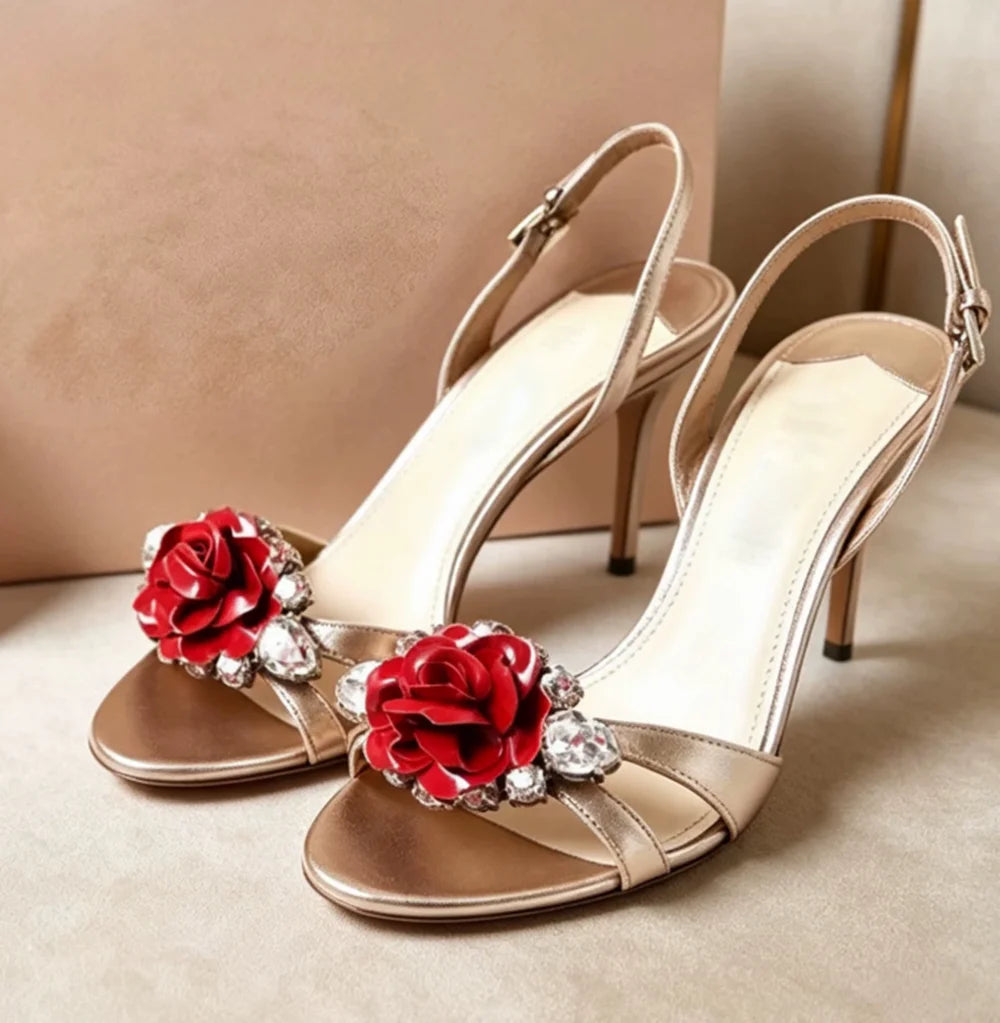 Crystal Slingback Stiletto Sandals