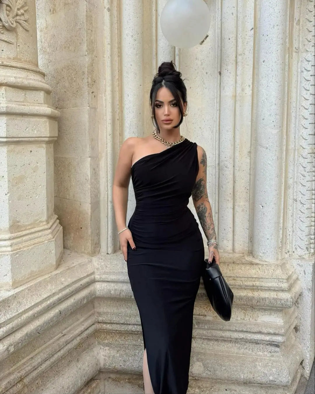 Summer Fashion Sexy Maxi Dress Women New Split Sleeveless Backless Slim Dress Fashion Off Shoulder Club Elegant Party Maxi Dres