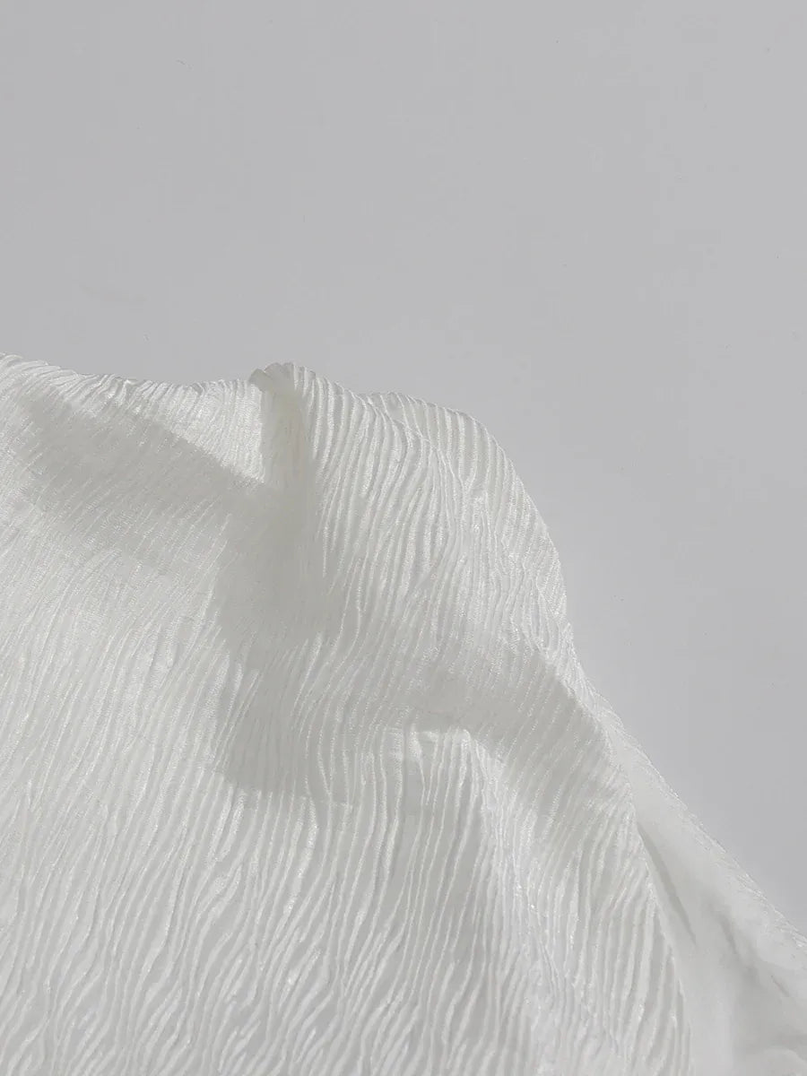 TWOTWINSTYLE Printing Spliced Embroidery Elegant Dresses for Women V Neck Short Sleeves Tunic Patchwork Folds Long Dress Female