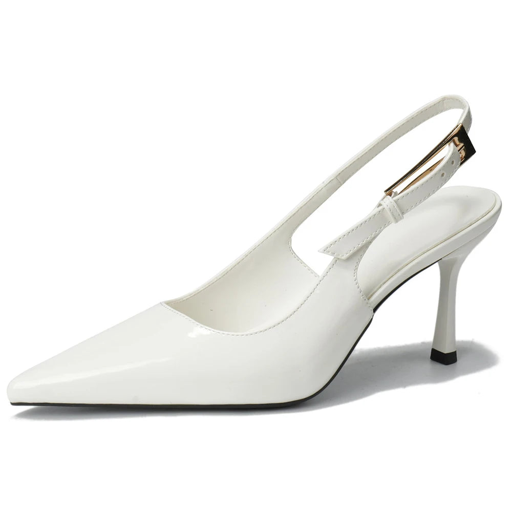 Patent Leather Buckle Strap High Heel Pumps for Women