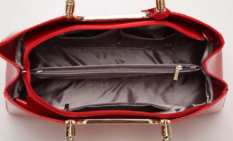 Plaid Patent Chain Evening Clutch