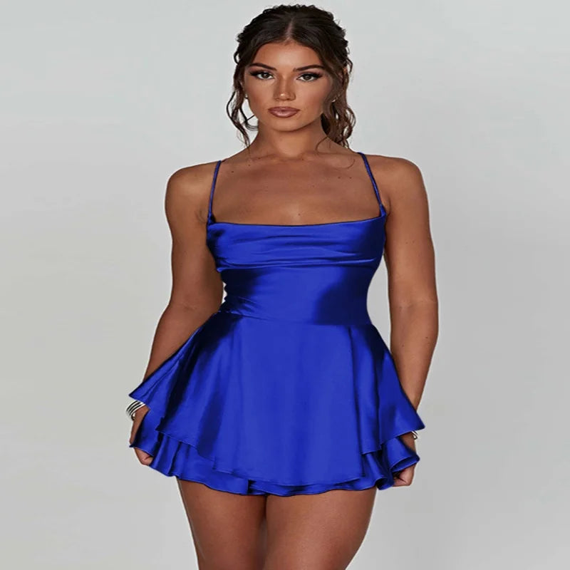 Satin Cowl Neck Jumpsuit With Open Back Detail for Women
