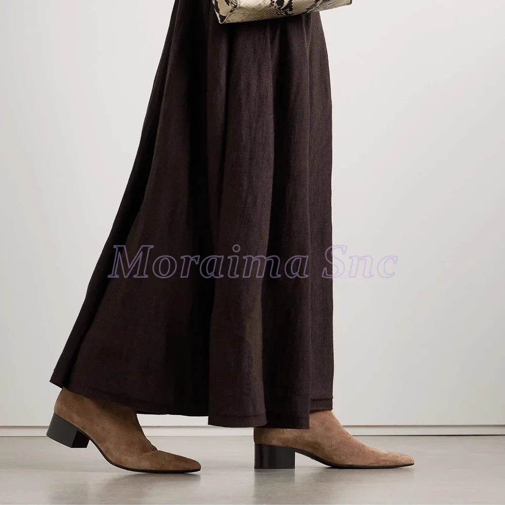 Python Pattern Pointed Toe Block Heel Knee High Boots For Women