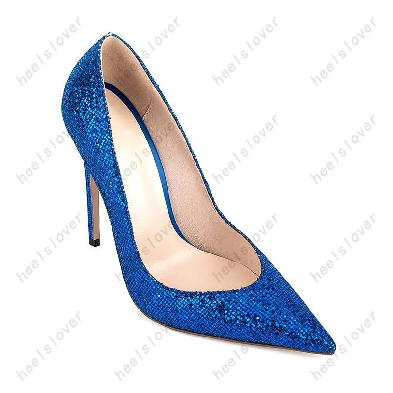 Sophisticated Pointed Toe Blue Stiletto Pumps for Women