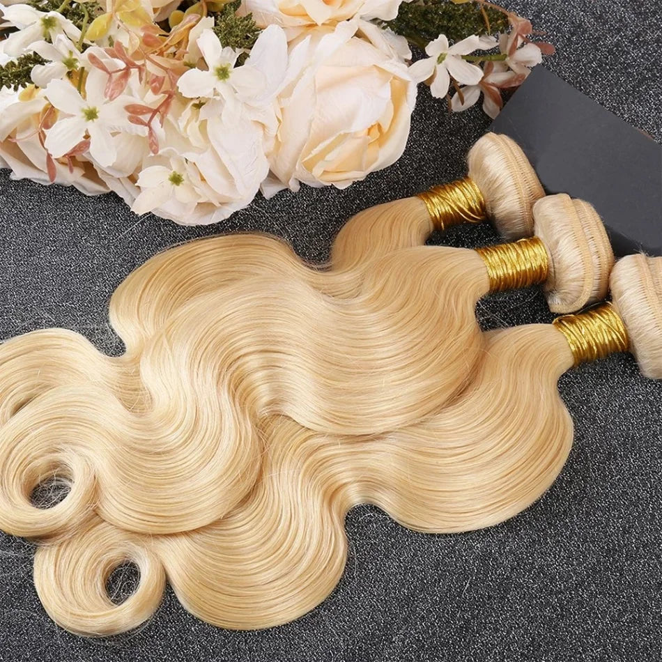 Honey Blonde Body Wave Human Hair Bundles for Women