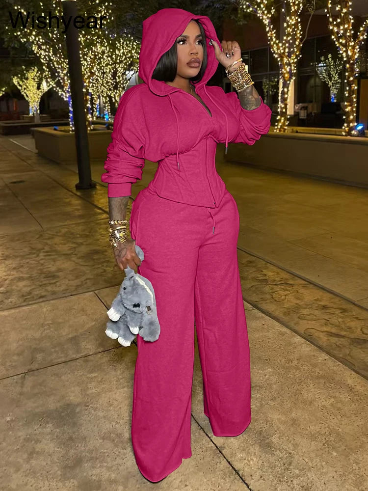 Cozy Autumn Hooded Tracksuit Set