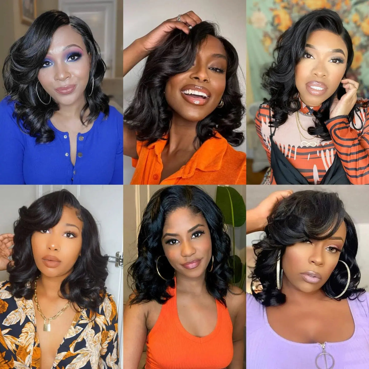 Body Wave Short Bob Human Hair Lace Front Wig for Women