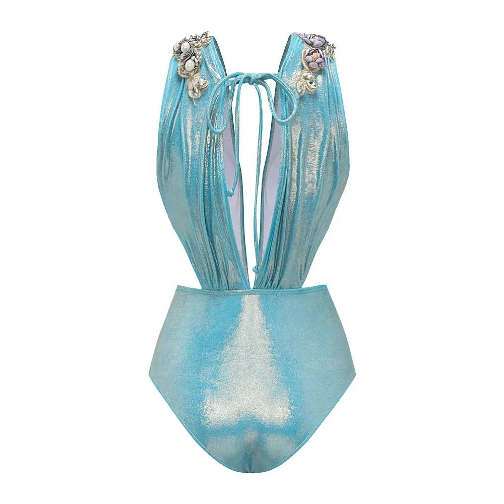 CM.YAYA Women Swimwears Butterfly Beach Strapless Swimsuit + Long Skirt Holiday Summer Two 2pcs Set Bikinis Set Bathing Suit