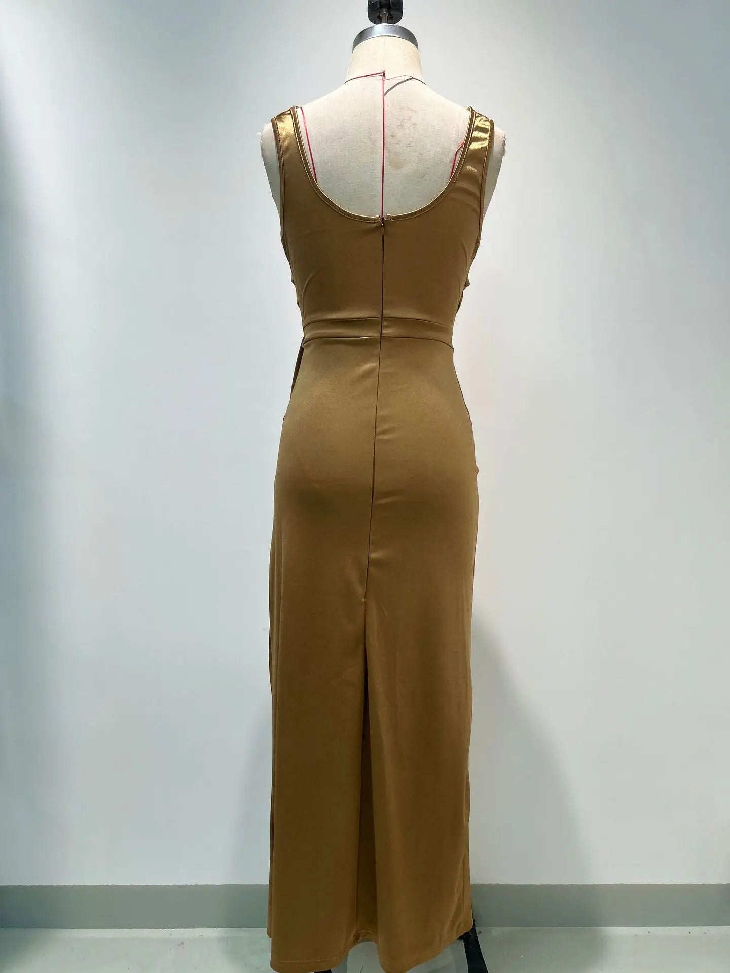 Elegant Satin Cowl Neck Sleeveless Maxi Dress for Women