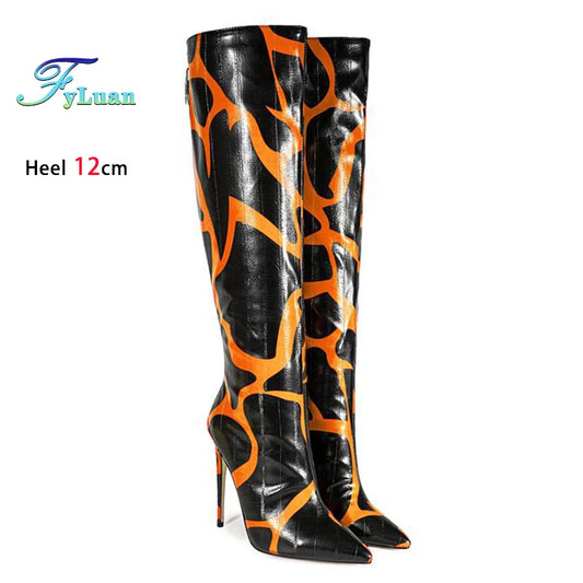 Stiletto Pointed Toe Knee High Boots