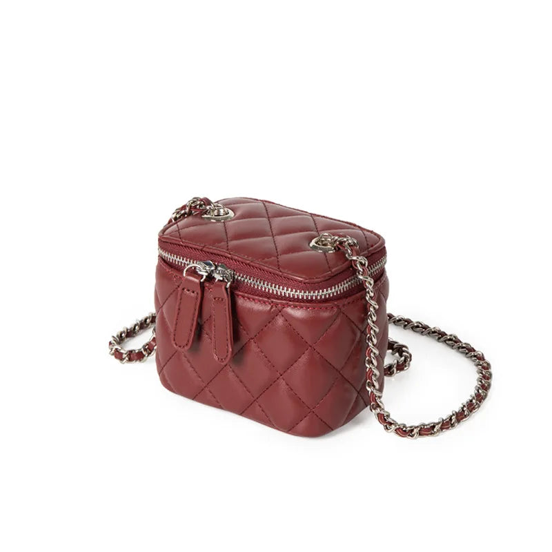 Mini Denim Crossbody Bag with Chain Strap for Women