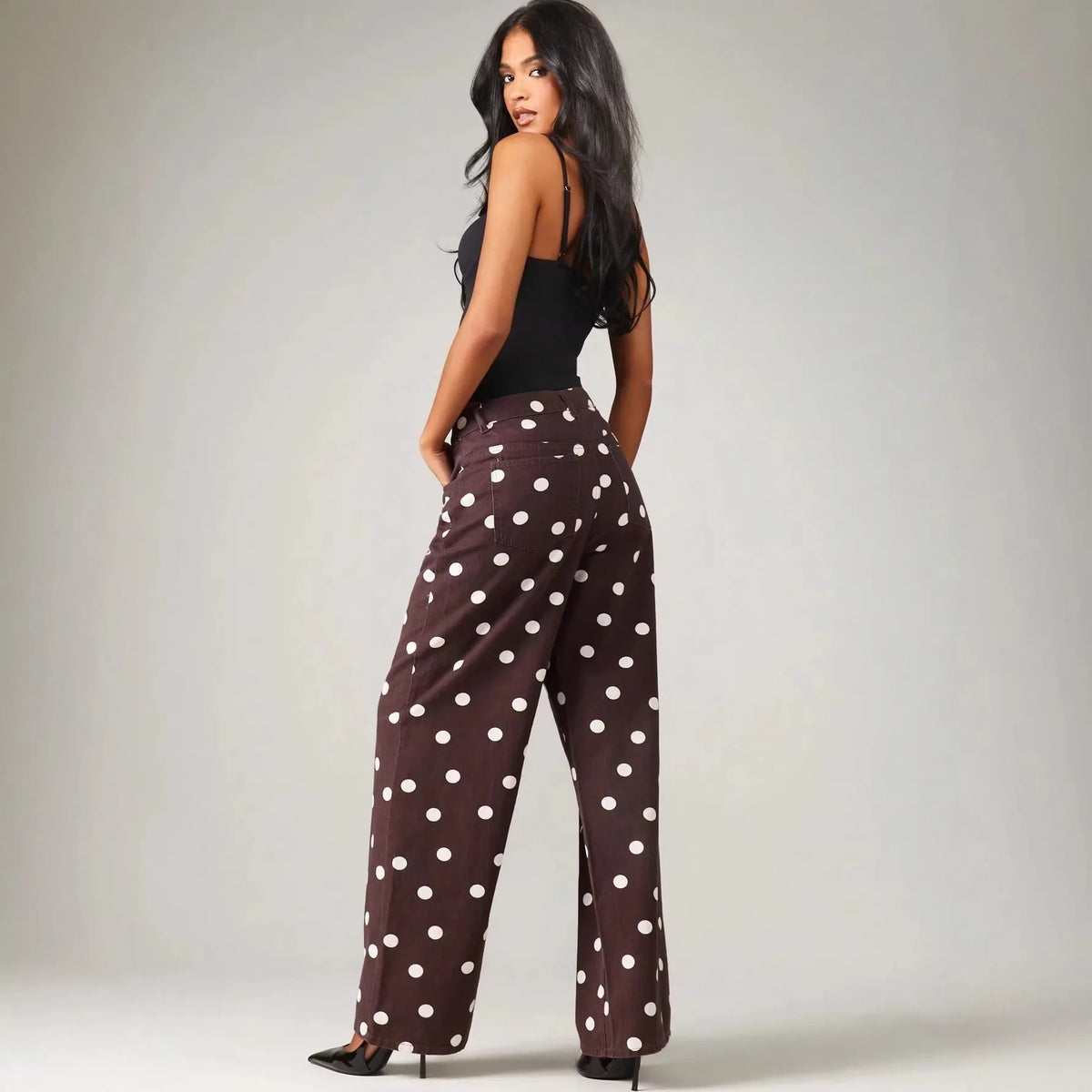 High Waisted Wide Leg Straight Denim Jeans For Women