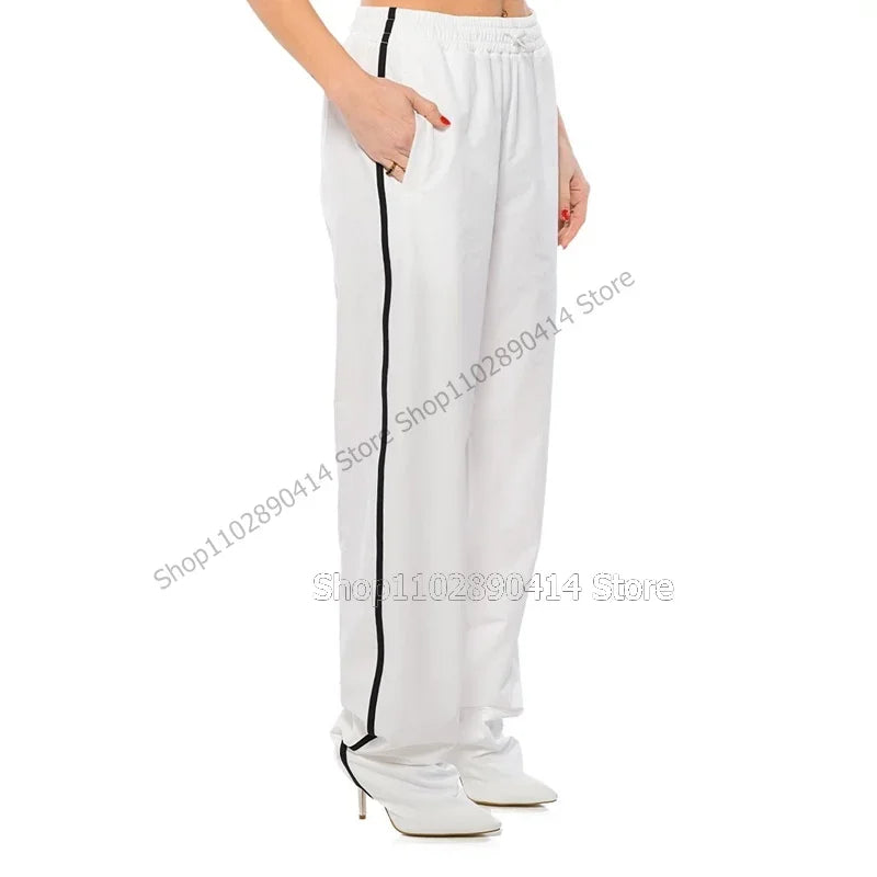 Multi Color Striped Pointed Toe High Stiletto Pant Boots For Women