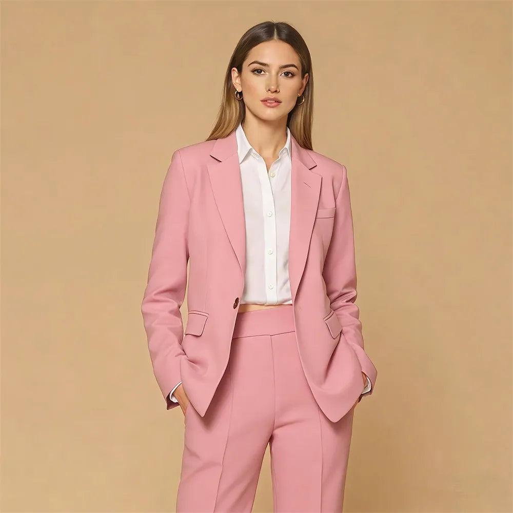 Charming Women's Suits 2 Piece Tailored Tuxedo Custom Formal Outfit Bridesmaid Dress Business Office Suit (Jacket+Pants)